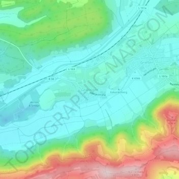 Mapa topográfico Geißlingen, altitud, relieve