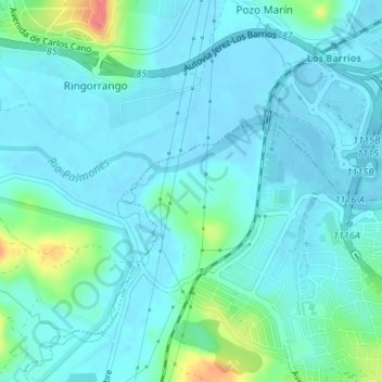 Mapa topográfico La Menacha, altitud, relieve