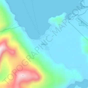 Mapa topográfico Melimoyu, altitud, relieve