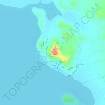 Mapa topográfico La Peña, altitud, relieve