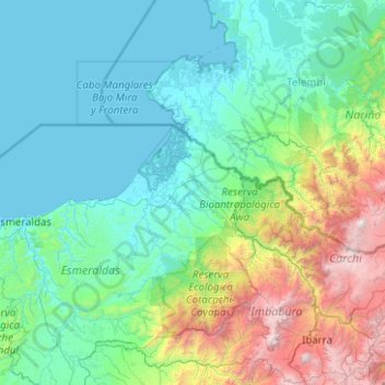 Mapa topográfico Limones, altitud, relieve