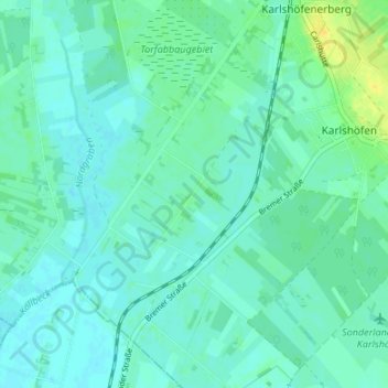 Mapa topográfico Oberfindorf, altitud, relieve