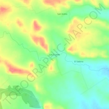 Mapa topográfico Los Cuates, altitud, relieve