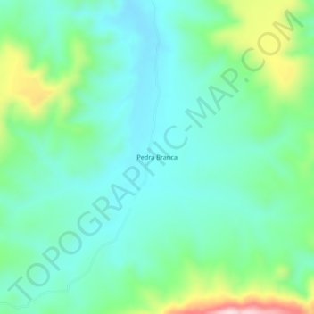 Mapa topográfico Pedra Branca, altitud, relieve