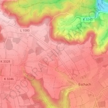 Mapa topográfico Kemnaten, altitud, relieve