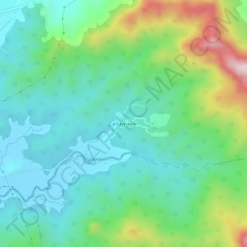 Mapa topográfico Canaynayan, altitud, relieve