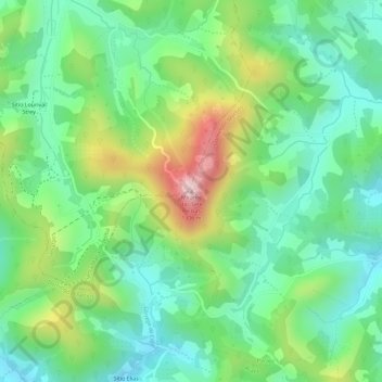 Mapa topográfico Mirante das Sete Pedras, altitud, relieve