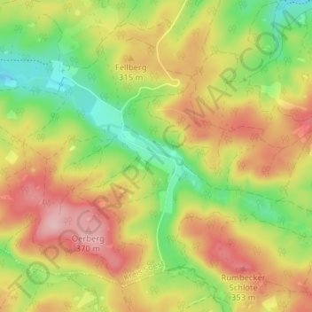 Mapa topográfico Neuhaus, altitud, relieve