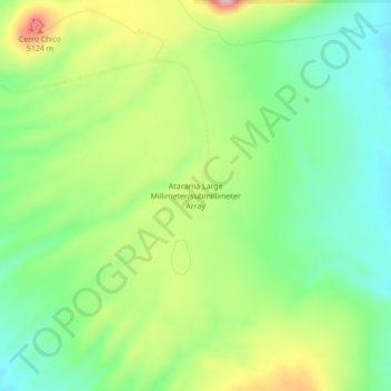 Mapa topográfico Atacama Large Millimeter/submillimeter Array, altitud, relieve