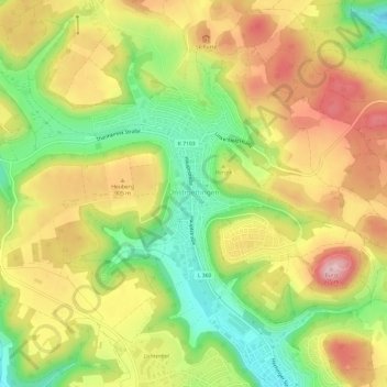 Mapa topográfico Onstmettingen, altitud, relieve