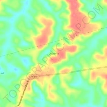 Mapa topográfico Dinâmica, altitud, relieve