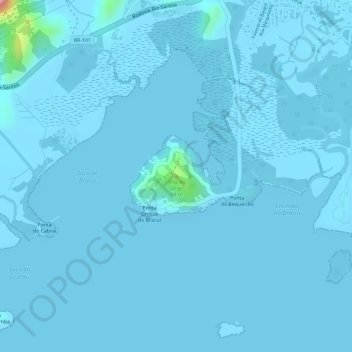 Mapa topográfico Ilha do Jorge, altitud, relieve
