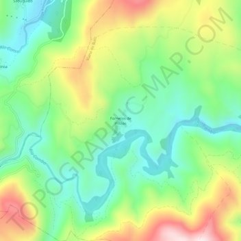 Mapa topográfico Fornelos de Filloás, altitud, relieve