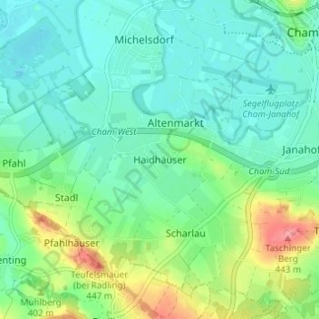 Mapa topográfico Haidhäuser, altitud, relieve