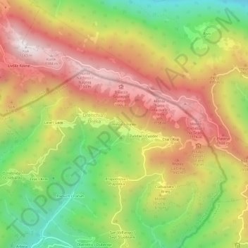 Mapa topográfico Trinco / Trinko, altitud, relieve
