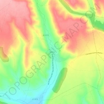 Mapa topográfico Riofrío, altitud, relieve
