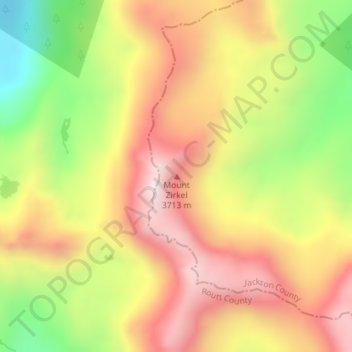 Mapa topográfico Mount Zirkel, altitud, relieve