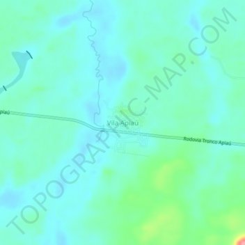 Mapa topográfico Vila Apiaú, altitud, relieve