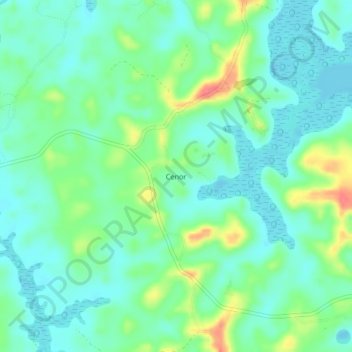 Mapa topográfico Cenor, altitud, relieve