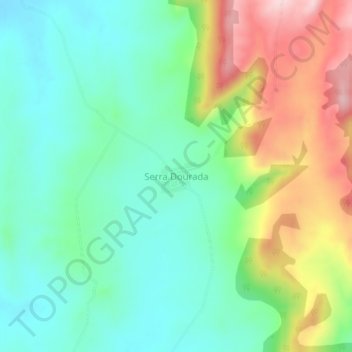 Mapa topográfico Serra Dourada, altitud, relieve