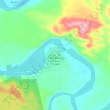 Mapa topográfico Kirigueti, altitud, relieve