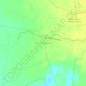 Mapa topográfico Zamora Caletón, altitud, relieve