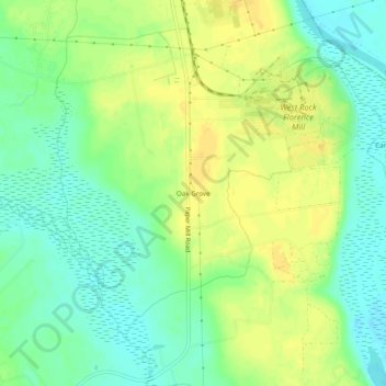 Mapa topográfico Oak Grove, altitud, relieve