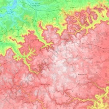 Mapa topográfico Römerstein, altitud, relieve