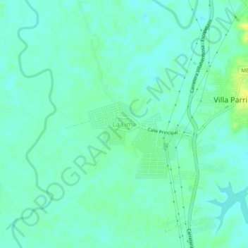 Mapa topográfico La Lima, altitud, relieve