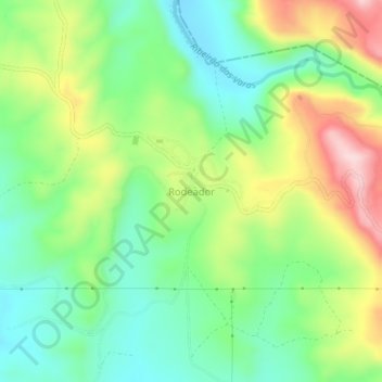 Mapa topográfico Rodeador, altitud, relieve