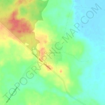 Mapa topográfico Chunchintok, altitud, relieve