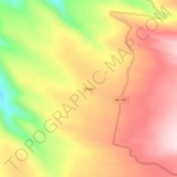 Mapa topográfico Chala, altitud, relieve