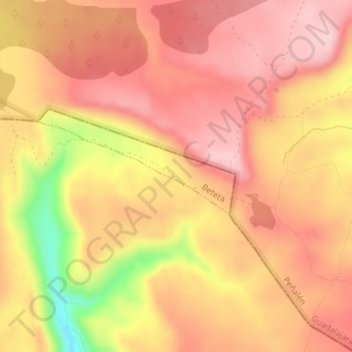 Mapa topográfico Los Tormillos, altitud, relieve