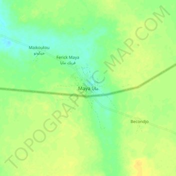 Mapa topográfico Maya, altitud, relieve