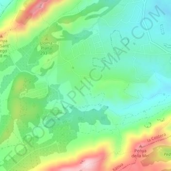 Mapa topográfico Bixquert, altitud, relieve