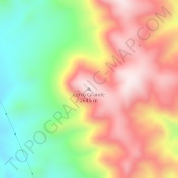 Mapa topográfico Cerro Grande, altitud, relieve
