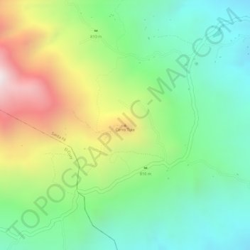 Mapa topográfico Cerro Tute, altitud, relieve