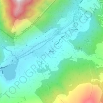 Mapa topográfico Anciles, altitud, relieve