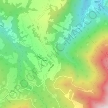 Mapa topográfico Valmorel, altitud, relieve