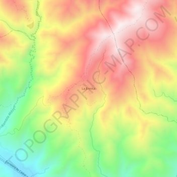 Mapa topográfico La Ermita, altitud, relieve