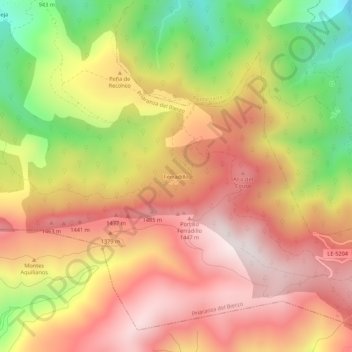 Mapa topográfico Ferradillo, altitud, relieve