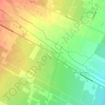 Mapa topográfico Barrio Echevarrieta, altitud, relieve