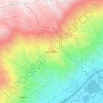Mapa topográfico San Andrés, altitud, relieve