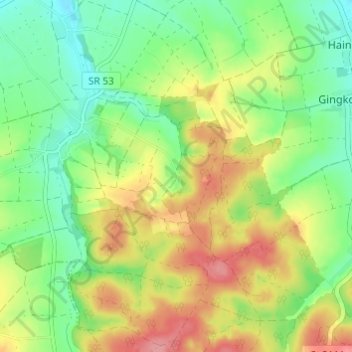 Mapa topográfico Frey, altitud, relieve