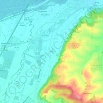 Mapa topográfico Thal, altitud, relieve