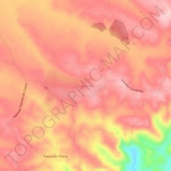 Mapa topográfico Socavão, altitud, relieve