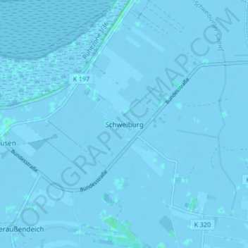 Mapa topográfico Schweiburg, altitud, relieve