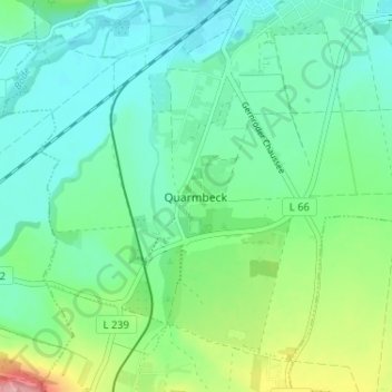 Mapa topográfico Quarmbeck, altitud, relieve