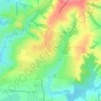 Mapa topográfico Espigão, altitud, relieve
