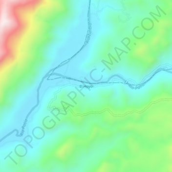 Mapa topográfico El Hoyo, altitud, relieve